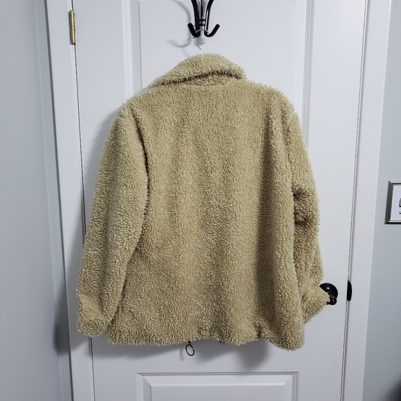 STEVE MADDEN Beige Teddy Sherpa Jacket Coat - Picture 3 of 7